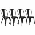 Chaise, en métal, coloris noir, pour la salle à manger ou la cuisine