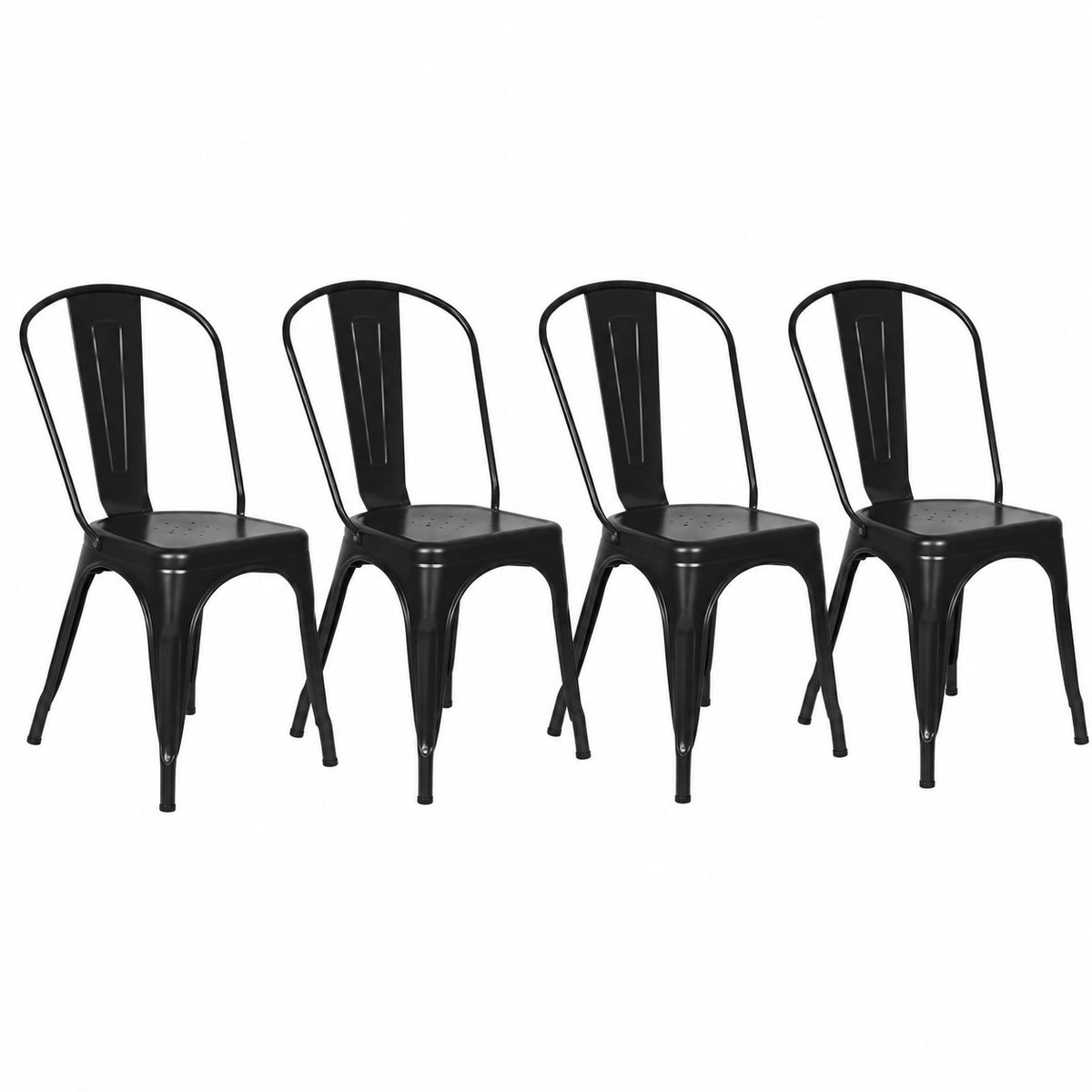 Chaise, en métal, coloris noir, pour la salle à manger ou la cuisine