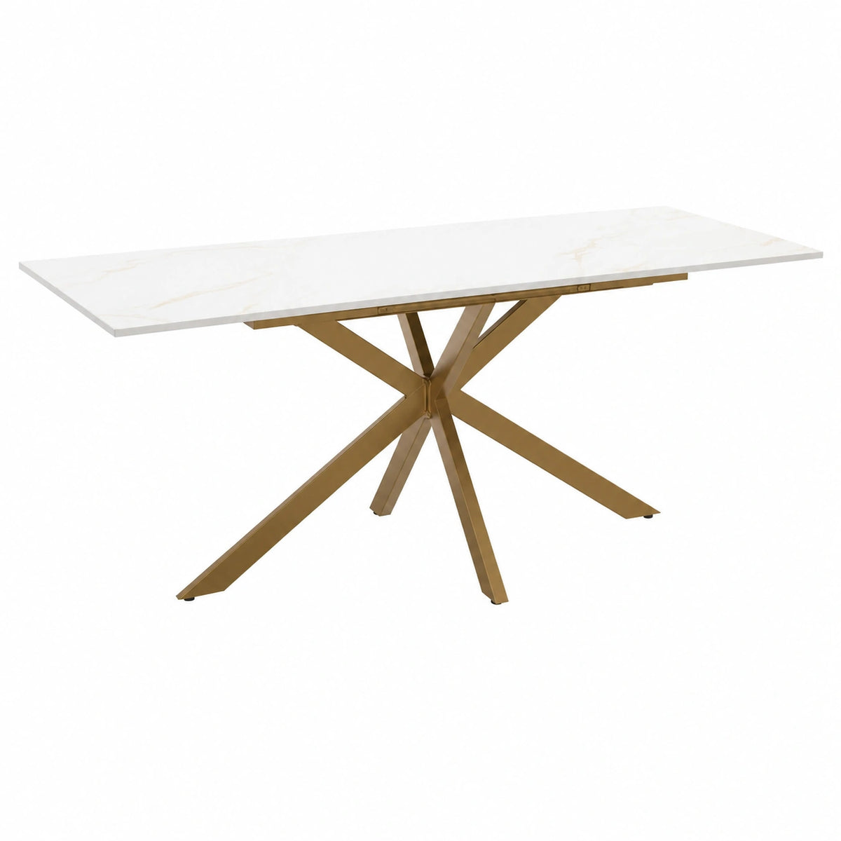 Table à manger, extensible, coloris doré, pour la salle à manger