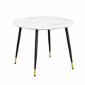 Table à manger, en métal, coloris noir et blanc, pour la salle à manger