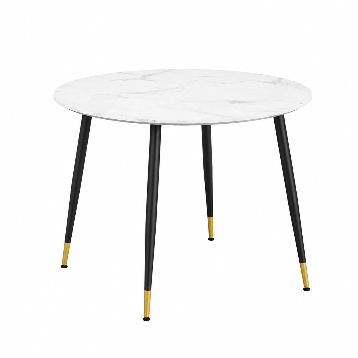 Table à manger, en métal, coloris noir et blanc, pour la salle à manger