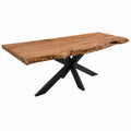 Table à manger, coloris anthracite et naturel, pour la salle à manger