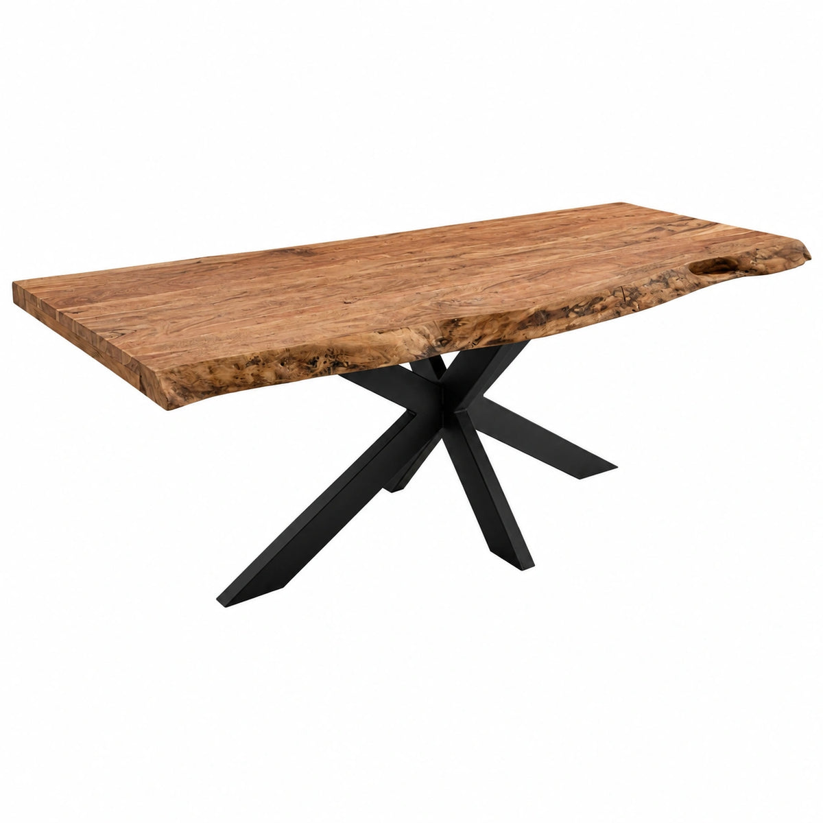 Table à manger, coloris anthracite et naturel, pour la salle à manger