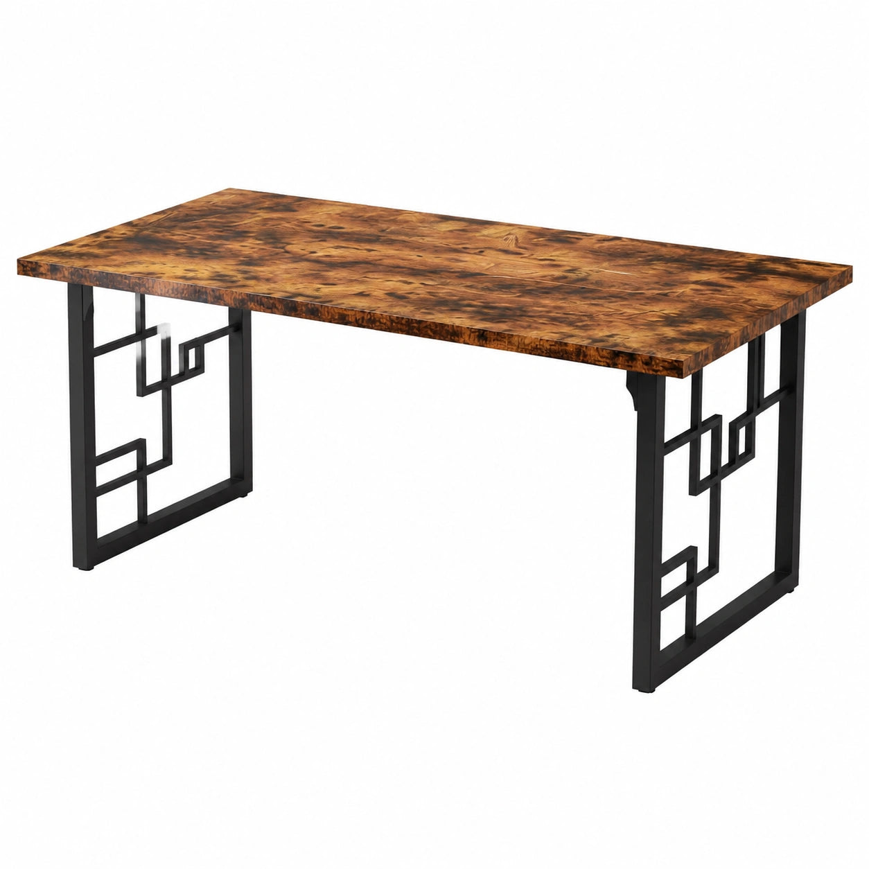 Table à manger, 8 places, 160 x 80 cm, coloris marron, pour la salle à manger
