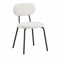 Chaise, en métal et tissu, coloris blanc, pour la salle à manger ou la cuisine