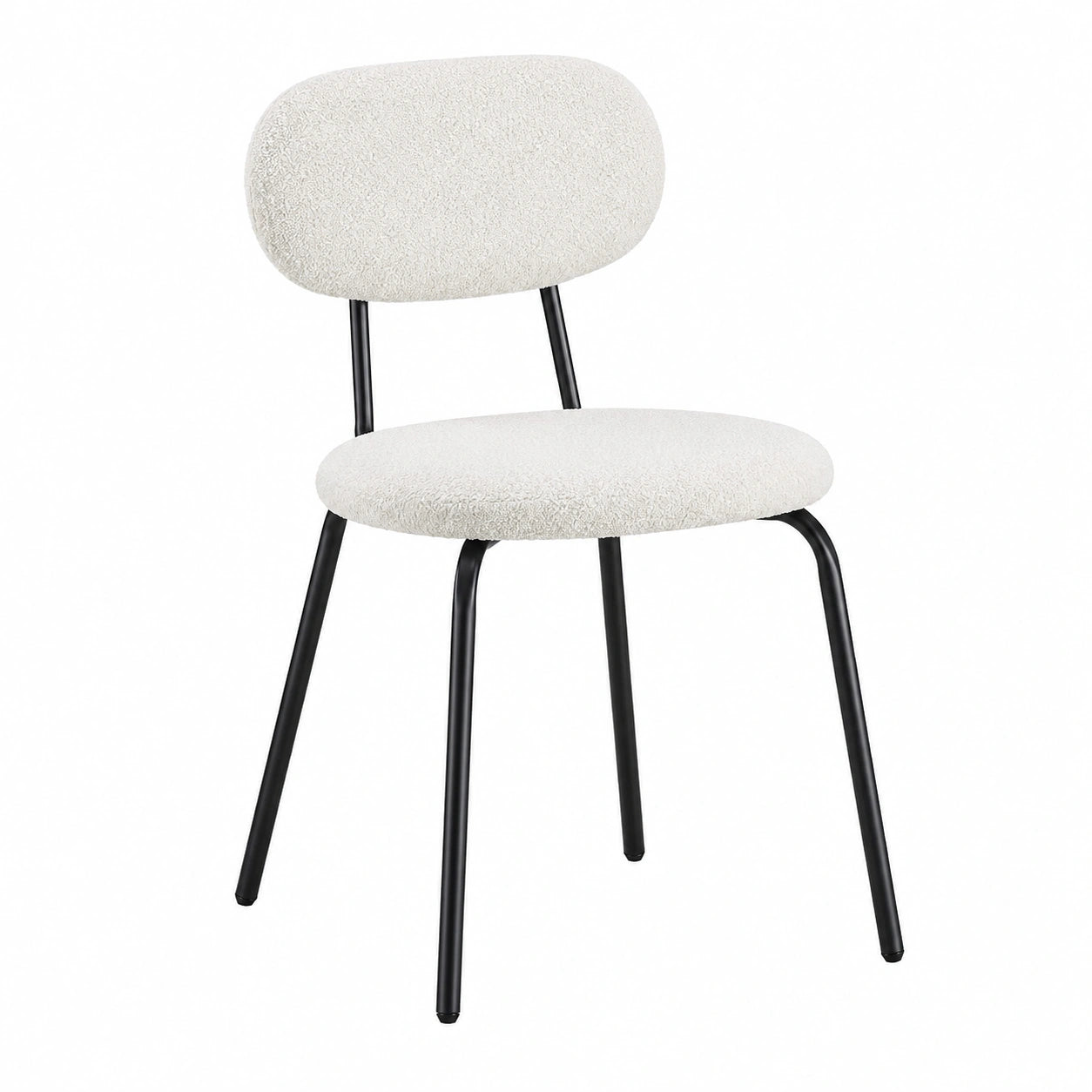 Chaise, en métal et tissu, coloris blanc, pour la salle à manger ou la cuisine