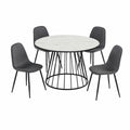 Table à manger, en métal, coloris noir et blanc, pour la salle à manger