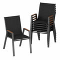 Fauteuil, en métal et tissu, coloris noir, 56 x 66 x 88 cm, pour le salon ou la chambre