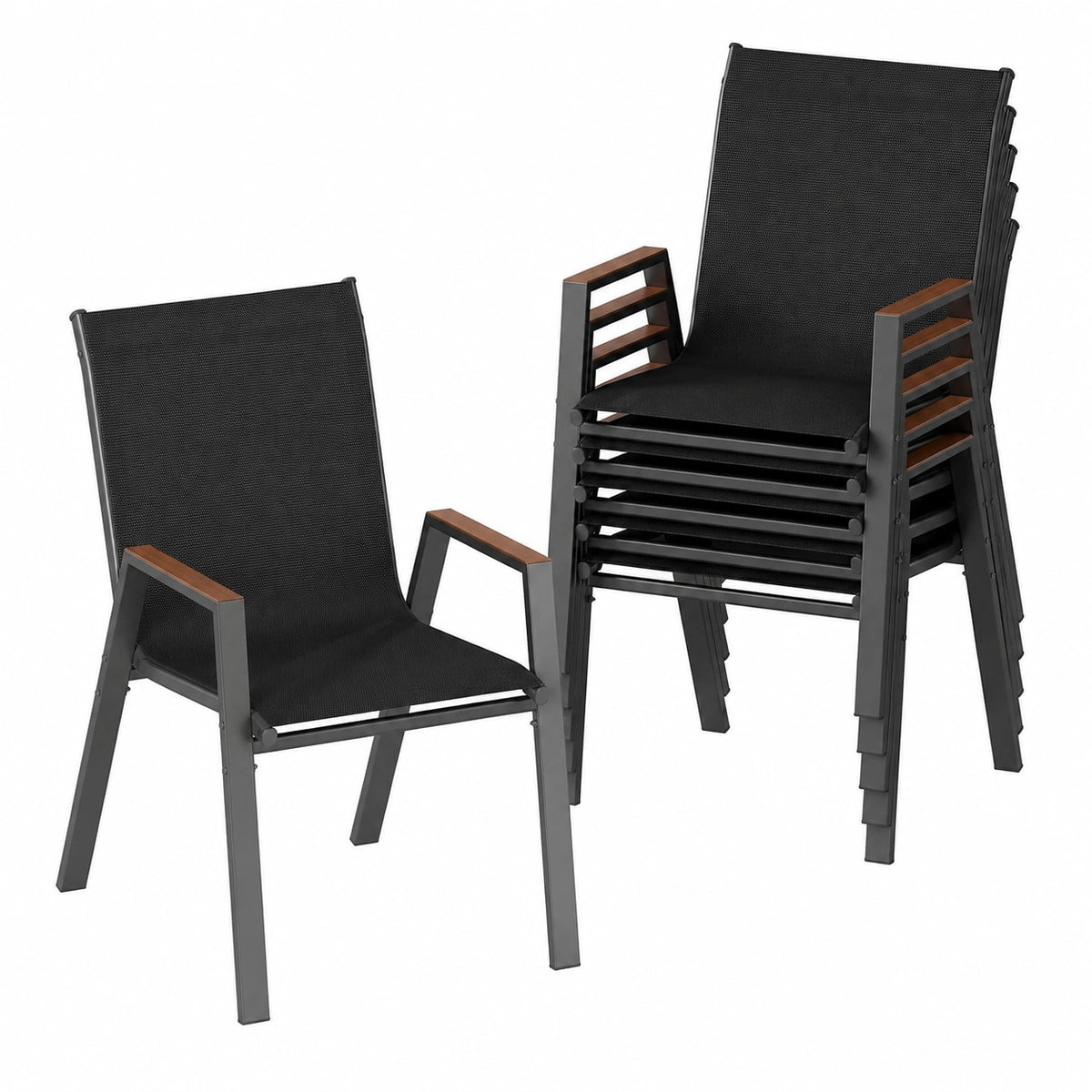 Fauteuil, en métal et tissu, coloris noir, 56 x 66 x 88 cm, pour le salon ou la chambre