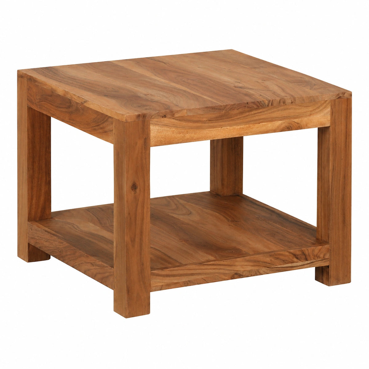 Table basse, en bois massif, coloris marron, 60 x 60 cm, pour le salon