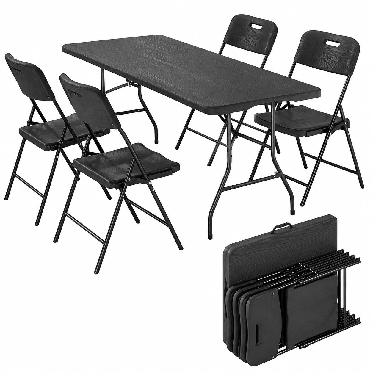 Table basse, en métal, avec 4 chaises, pour le salon