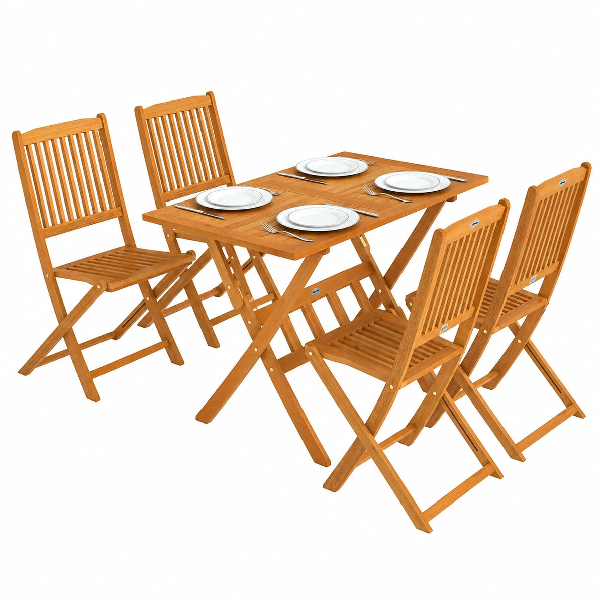 Salon de jardin, 5 pièces, avec 4 chaises, pour la terrasse ou le jardin