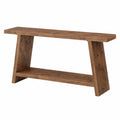 Table, avec rangement, en bois massif, coloris marron, pour les espaces de vie