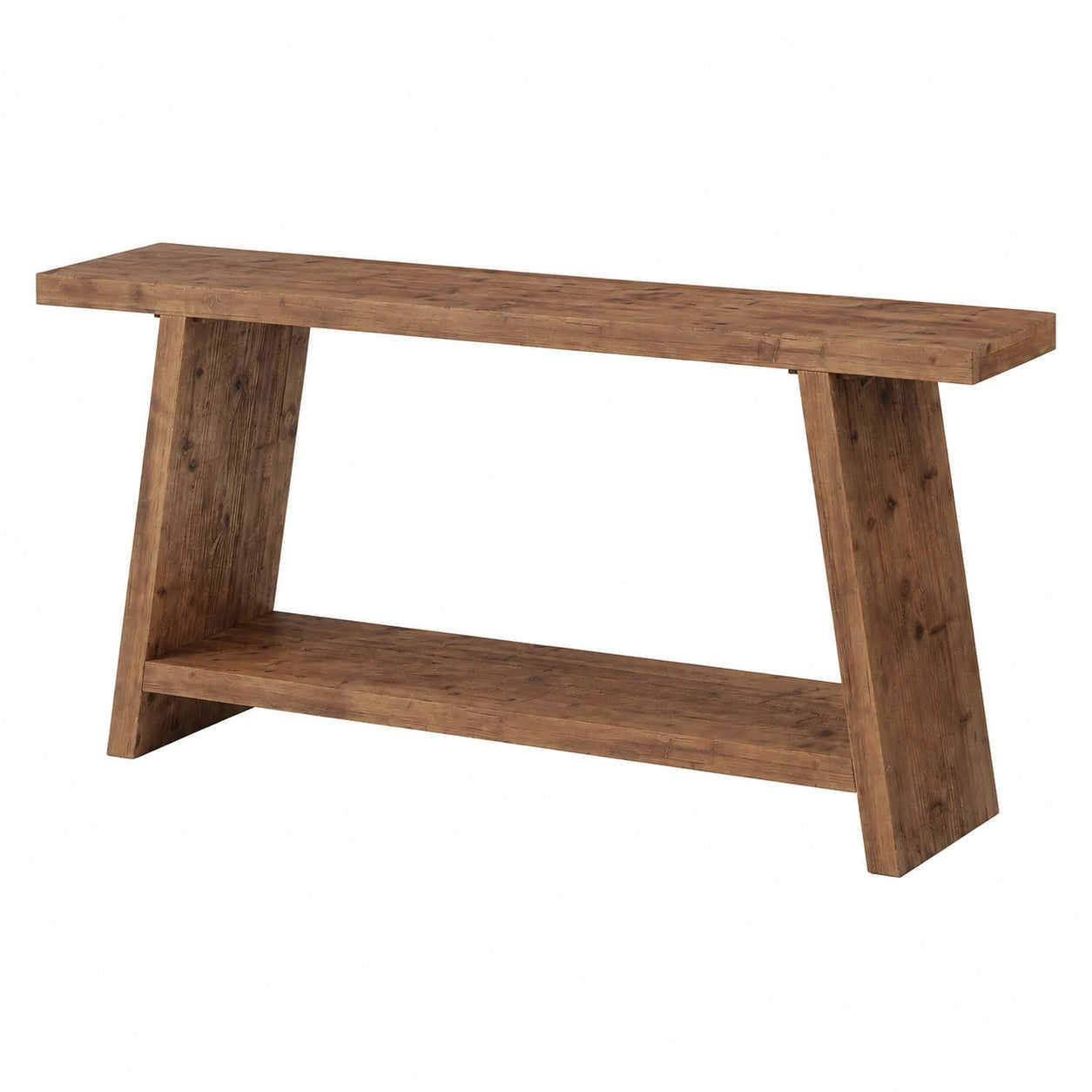 Table, avec rangement, en bois massif, coloris marron, pour les espaces de vie