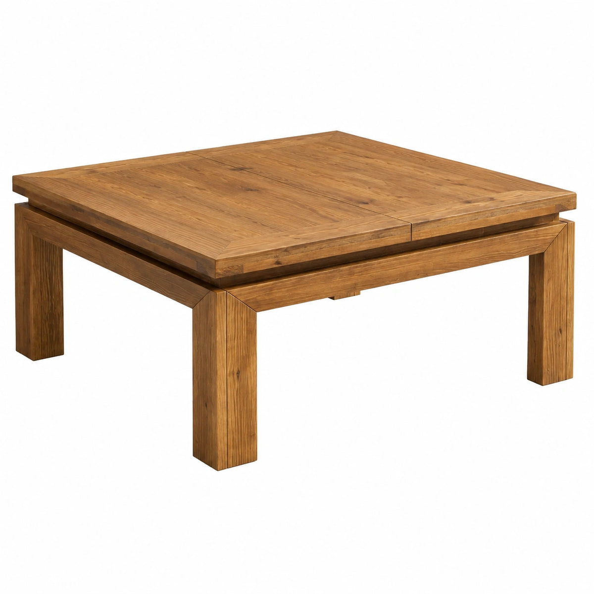 Table basse, en bois massif, coloris marron et naturel, 100 x 100 cm, pour le salon