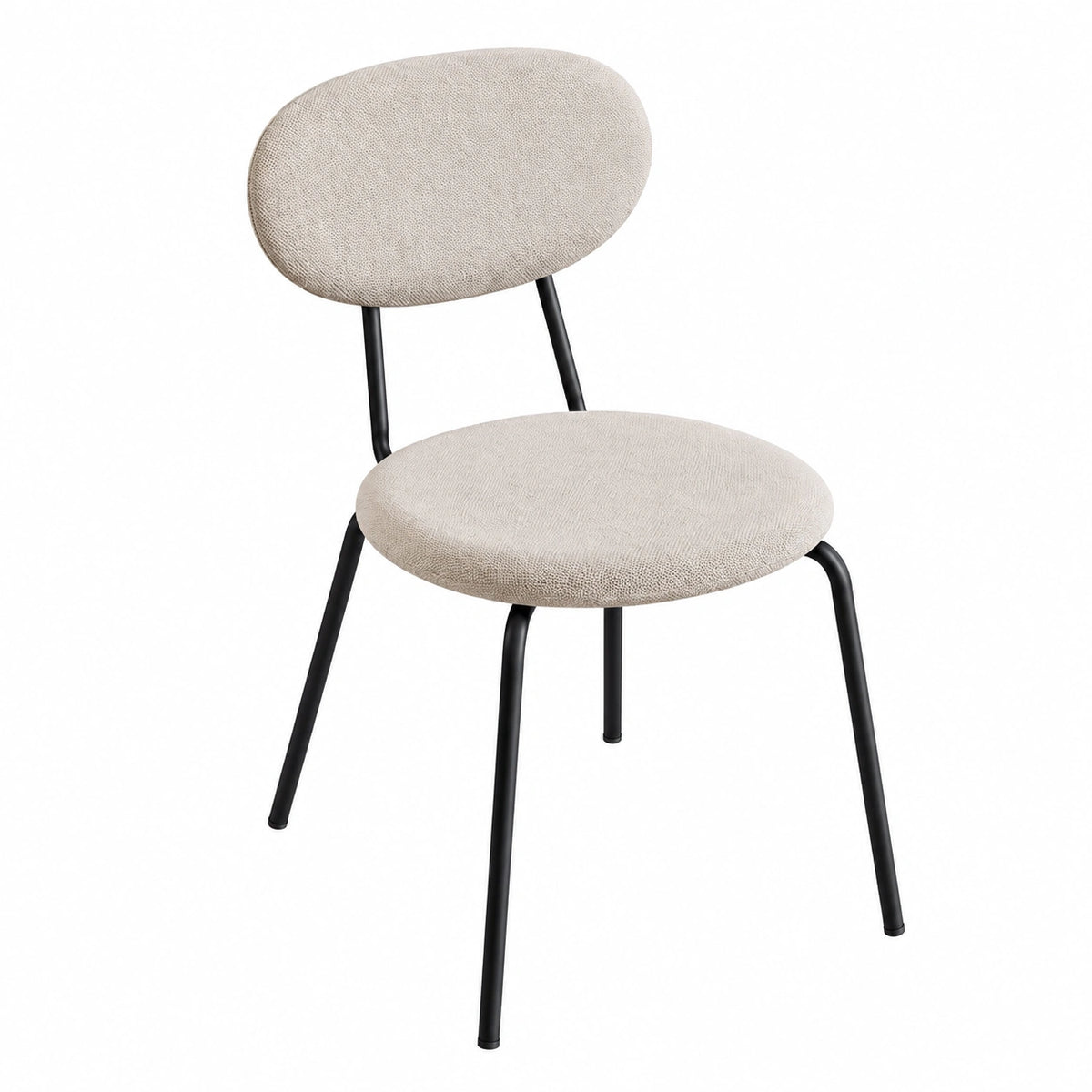Chaise, en métal, rembourré, coloris noir, pour la salle à manger ou la cuisine