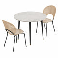 Table à manger, en métal, 4 places, 80 x 80 x 76 cm, coloris noir et blanc, pour la salle à manger