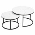 Table basse, coloris noir et blanc, pour le salon