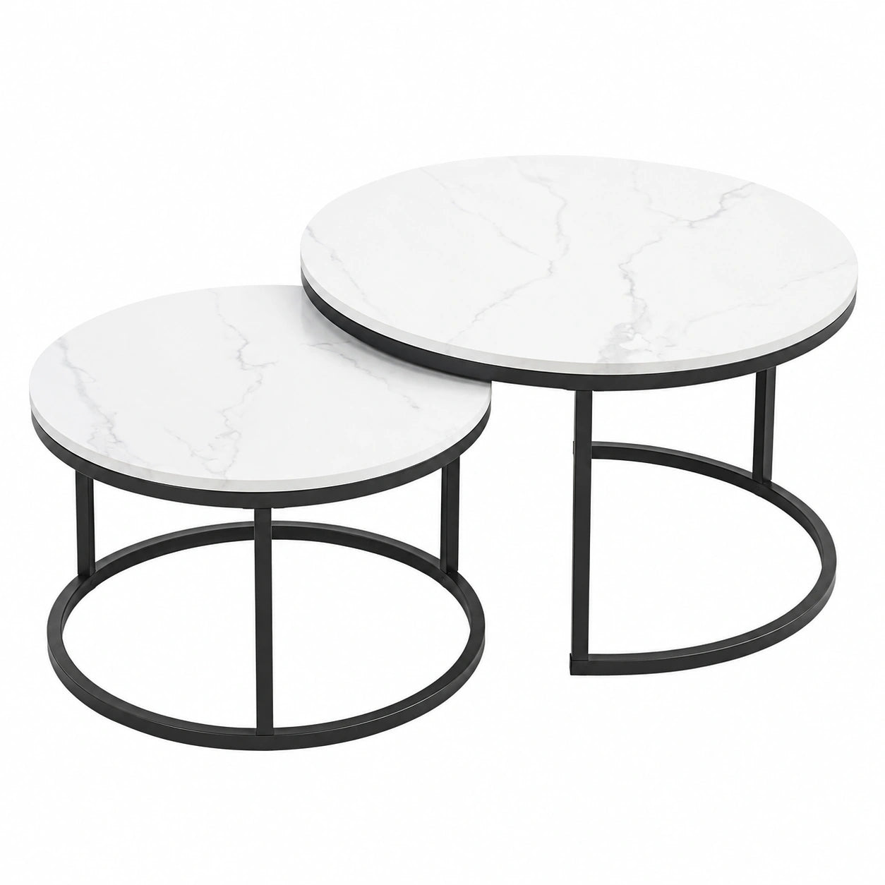 Table basse, coloris noir et blanc, pour le salon