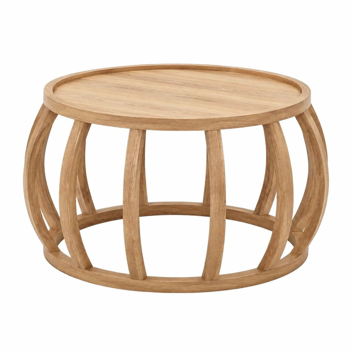 Table basse, en bois massif, coloris naturel, pour le salon